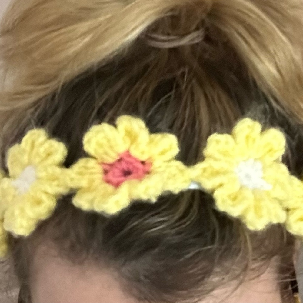 Handmade Yellow Crochet Flower Headband